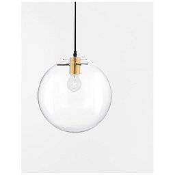 Obrázek pro produkt Závěsné svítidlo MIRALE zlatý kov čiré sklo a černý PVC kabel E27 1x12W 230V IP20 bez žárovky - NOVA LUCE