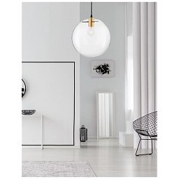 Obrázek pro produkt Závěsné svítidlo MIRALE zlatý kov čiré sklo a černý PVC kabel E27 1x12W 230V IP20 bez žárovky - NOVA LUCE