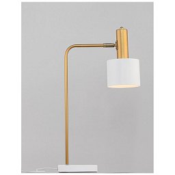 Obrázek pro produkt Stolní lampa PAZ zlatý kov bílé kovové stínidlo bílá základna E27 1x12W 230V IP20 bez žárovky - NOVA LUCE