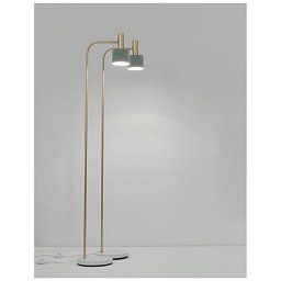 Obrázek pro produkt Stojací lampa PAZ zlatý kov mentolové kovové stínidlo bílá základna E27 1x12W 230V IP20 bez žárovky - NOVA LUCE