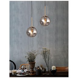 Obrázek pro produkt Závěsné svítidlo SPADA zlatý kov a chromové sklo černý PVC kabel E27 1x12W 230V IP20 bez žárovky - NOVA LUCE
