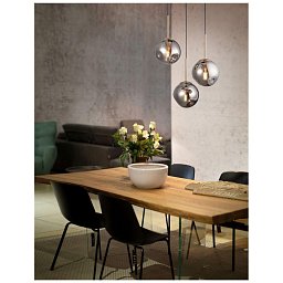 Obrázek pro produkt Závěsné svítidlo SPADA zlatý kov a chromové sklo černý PVC kabel E27 3x12W 230V IP20 bez žárovky - NOVA LUCE