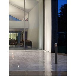 Obrázek pro produkt Venkovní sloupkové svítidlo SELENA antracitový hliník a čirý akryl E27 1x12W 220-240V bez žárovky IP65 - NOVA LUCE
