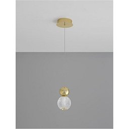 Obrázek pro produkt Závěsné svítidlo BRILLE zlatý hliník a sklo LED 4W 230V 3200K IP20 - NOVA LUCE