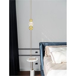 Obrázek pro produkt Závěsné svítidlo BRILLE zlatý hliník a sklo LED 6W 230V 3200K IP20 - NOVA LUCE