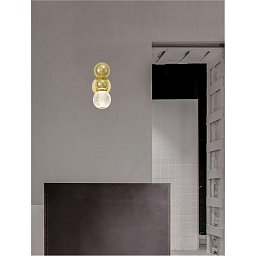 Obrázek pro produkt Nástěnné svítidlo BRILLE zlatý hliník a sklo LED 4W 230V 3200K IP20 - NOVA LUCE