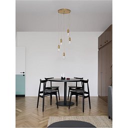 Obrázek pro produkt Závěsné svítidlo VEDA mosazný kov a čiré sklo G9 5x6W 230V IP20 bez žárovky - NOVA LUCE