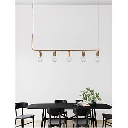 Obrázek pro produkt Závěsné svítidlo VEDA mosazný kov a čiré sklo G9 5x6W 230V IP20 bez žárovky - NOVA LUCE