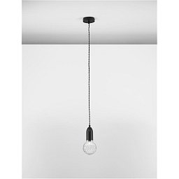 Obrázek pro produkt Závěsné svítidlo VEDA černý kov a čiré sklo G9 1x6W 230V IP20 bez žárovky - NOVA LUCE