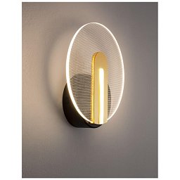 Obrázek pro produkt Nástěnné svítidlo GENTI černý a zlatý hliník a akryl LED 1x7W 230V 3000K IP20 - NOVA LUCE