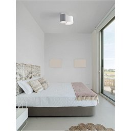 Obrázek pro produkt Stropní svítidlo BRYSON bílá kovovová základna bílé a šedé stínítko E27 2x12W 230V IP20 bez žárovky - NOVA LUCE