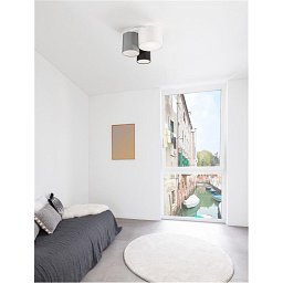Obrázek pro produkt Stropní svítidlo BRYSON bílá kovovová základna bílé, černé a šedé stínítko E27 3x12W 230V IP20 bez žárovky - NOVA LUCE