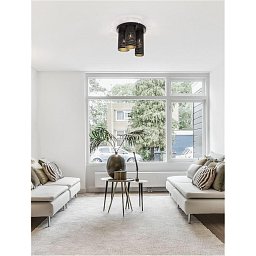 Obrázek pro produkt Stropní svítidlo ZANE černý kov zvenku zlatý kov uvnitř E14 3x5W 230V IP20 bez žárovky - NOVA LUCE