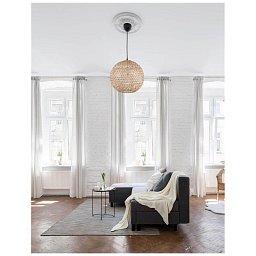 Obrázek pro produkt Závěsné svítidlo MELODY přírodní bambus černý kabel E27 1x12W IP20 bez žárovky - NOVA LUCE