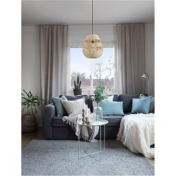 Obrázek pro produkt Závěsné svítidlo MARLO přírodní ratan černý kabel E27 1x12W 230V IP20 bez žárovky - NOVA LUCE