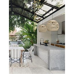 Obrázek pro produkt Závěsné svítidlo MARLO přírodní ratan černý kabel E27 1x12W 230V IP20 bez žárovky - NOVA LUCE