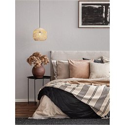 Obrázek pro produkt Závěsné svítidlo MARLO přírodní ratan černý kabel E27 1x12W 230V IP20 bez žárovky - NOVA LUCE