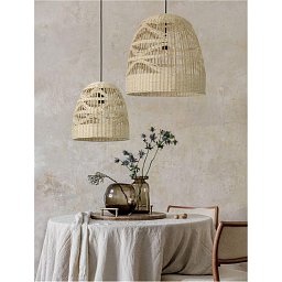 Obrázek pro produkt Závěsné svítidlo MARLO přírodní ratan černý kabel E27 1x12W 230V IP20 bez žárovky - NOVA LUCE