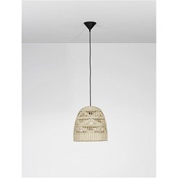 Obrázek pro produkt Závěsné svítidlo MARLO přírodní ratan černý kabel E27 1x12W 230V IP20 bez žárovky - NOVA LUCE
