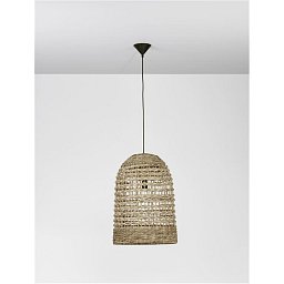 Obrázek pro produkt Závěsné svítidlo GRIFFIN sušený vodní hyacint černý kabel E27 1x12W 230V IP20 bez žárovky - NOVA LUCE