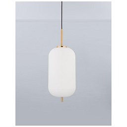 Obrázek pro produkt Závěsné svítidlo LATO opálové sklo antický mosazný kov černý kabel E27 1x12W 230V IP20 bez žárovky - NOVA LUCE