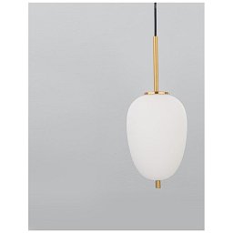 Obrázek pro produkt Závěsné svítidlo LATO opálové sklo antický mosazný kov černý kabel E14 1x5W 230V IP20 bez žárovky - NOVA LUCE