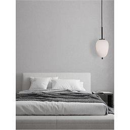 Obrázek pro produkt Závěsné svítidlo LATO černý kov a opálové sklo E14 1x5W 230V IP20 bez žárovky - NOVA LUCE