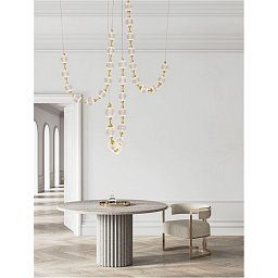 Obrázek pro produkt Závěsné svítidlo BRILLANTE zlatý hliník a akryl LED 133W 230V 3200K IP20 vč. dálkového ovládání stmívatelné - NOVA LUCE