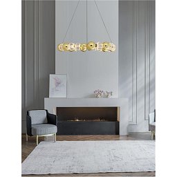 Obrázek pro produkt Závěsné svítidlo BRILLE zlatý hliník a sklo LED 46W 230V 3200K IP20 stmívatelné - NOVA LUCE