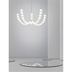 Obrázek pro produkt Závěsné svítidlo PERLA zlatý kov a opálové sklo LED 130W 230V 3000K IP20 vč. dálkového ovládání stmívatelné - NOVA LUCE