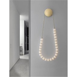 Obrázek pro produkt Nástěnné svítidlo PERLA zlatý kov a opálové sklo LED 50W 230V 3000K IP20 stmívatelné - NOVA LUCE