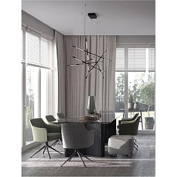 Obrázek pro produkt Závěsné svítidlo RACCIO černý kov a akryl LED 109W 230V 3000K IP20 stmívatelné - NOVA LUCE