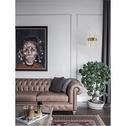 Obrázek pro produkt Nástěnné svítidlo CROWN saténový zlatý kov čirý křišťál (7 ks) G9 1x5W 230V IP20 bez žárovky - NOVA LUCE