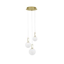 Obrázek pro produkt Závěsné svítidlo HOOK saténový zlatý kov a opálové bílé sklo LED 25.8W 230V 3000K IP20 - NOVA LUCE