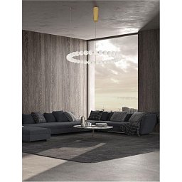 Obrázek pro produkt Závěsné svítidlo PERLA zlatý kov a opálové sklo LED 72W 230V 3000K IP20 stmívatelné - NOVA LUCE