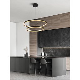 Obrázek pro produkt Závěsné svítidlo MR JOHN černá a mosaz zlatá LED 102W 3000K stmívatelné - NOVA LUCE