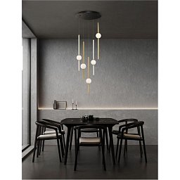 Obrázek pro produkt Závěsné svítidlo ACROBAT černá a zlatá LED 67W 3000K stmívatelné - NOVA LUCE
