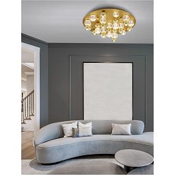 Obrázek pro produkt Stropní svítidlo BRILLE zlatý hliník a sklo LED 86W 230V 3200K IP20 stmívatelné - NOVA LUCE