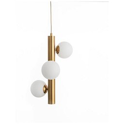 Obrázek pro produkt Závěsné svítidlo JAKLIN opálové sklo antický mosazný kov zlatý kabel G9 3x5W 230V IP20 bez žárovky - NOVA LUCE