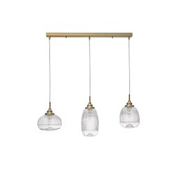 Obrázek pro produkt Závěsné svítidlo MOND saténový zlatý kov čiré sklo E14 3x5W 230V IP20 bez žárovky - NOVA LUCE