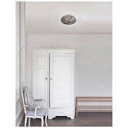 Obrázek pro produkt Stropní svítidlo CLAM kouřové chromové sklo bílý kov E27 2x12W 230V IP44 bez žárovky - NOVA LUCE