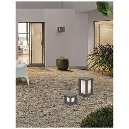 Obrázek pro produkt Venkovní sloupkové svítidlo CASTRO šedý pískovec a akryl E27 1x12W bez žárovky 100-240V IP65 - NOVA LUCE