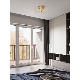 Obrázek pro produkt Stropní svítidlo GATLIN mosazný zlatý kov a akryl LED 20.5W 230V 3000K IP20 stmívatelné - NOVA LUCE