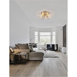 Obrázek pro produkt Stropní svítidlo GATLIN mosazný zlatý kov a akryl LED 28W 230V 3000K IP20 stmívatelné - NOVA LUCE