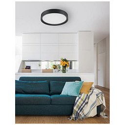 Obrázek pro produkt Stropní svítidlo LUTON černý hliník matný bílý akrylový difuzor LED 47W 230V 3000K IP20 - NOVA LUCE