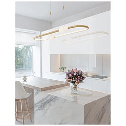 Obrázek pro produkt Závěsné svítidlo CELIA stmívatelné saténový zlatý hliník opálové sklo LED 44.2W 230V 3000K IP20 stmívatelné - NOVA LUCE