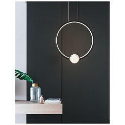 Obrázek pro produkt Závěsné svítidlo CELIA stmívatelné černý hliník opálové sklo LED 25.6W 230V 3000K IP20 stmívatelné - NOVA LUCE
