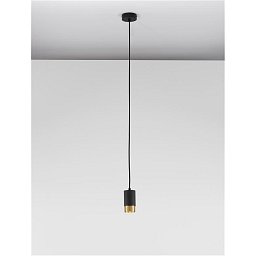 Obrázek pro produkt Závěsné svítidlo POGNO černá a zlatý hliník GU10 1x10W IP20 220-240V bez žárovky - NOVA LUCE