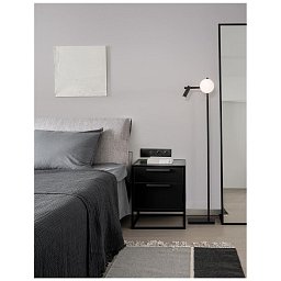 Obrázek pro produkt Stojací lampa JOLINE černý kov a hliníkbílé opálové sklo vypínač na těle LED 6W Samsung 1x3W 230V 3200K čtecí lampička IP20 - NOVA LUCE