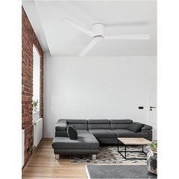 Obrázek pro produkt Stropní ventilátor DELL tělo z hliníku matná bílá 3ABS dřevěné listy - NOVA LUCE